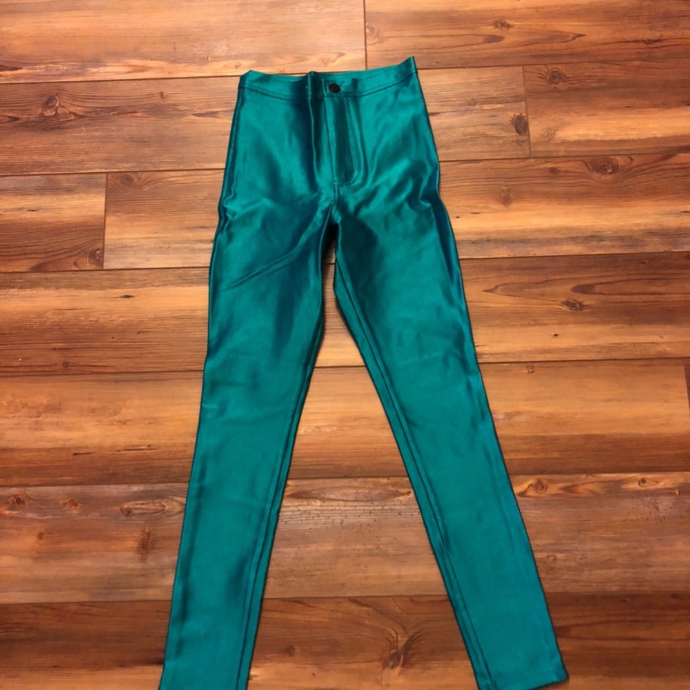 Shinny Teal American Apparel Skinny Jeans/ pants